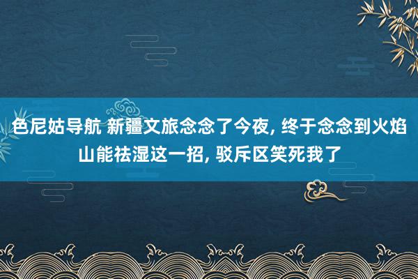 色尼姑导航 新疆文旅念念了今夜, 终于念念到火焰山能祛湿这一招, 驳斥区笑死我了