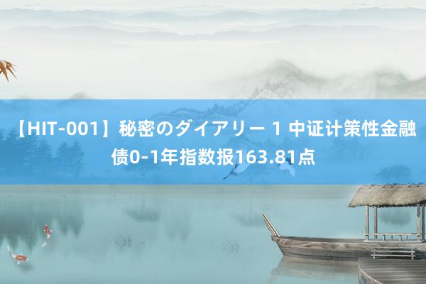 【HIT-001】秘密のダイアリー 1 中证计策性金融债0-1年指数报163.81点