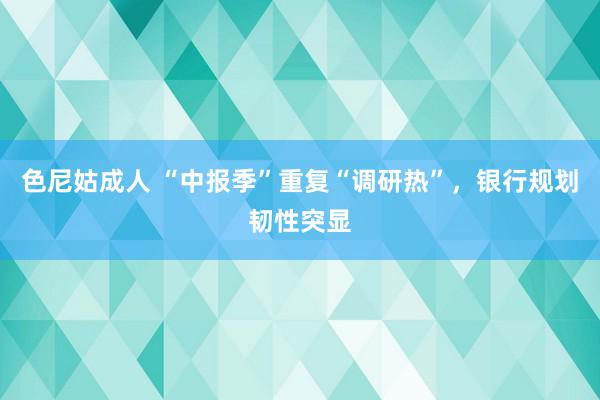 色尼姑成人 “中报季”重复“调研热”，银行规划韧性突显