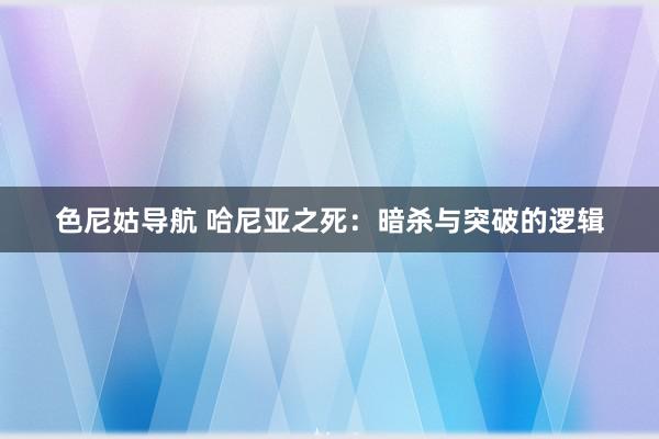 色尼姑导航 哈尼亚之死：暗杀与突破的逻辑